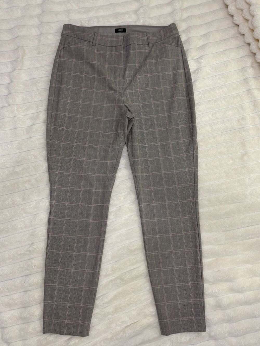 Express Editor Grey Plaid Dress Pants Size 12R